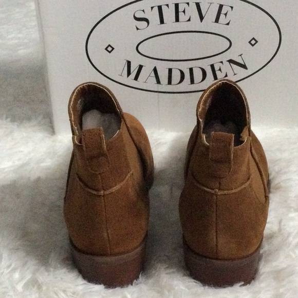 NIB Steve Madden Dabble Cognac Suede Boots - Picture 4 of 7